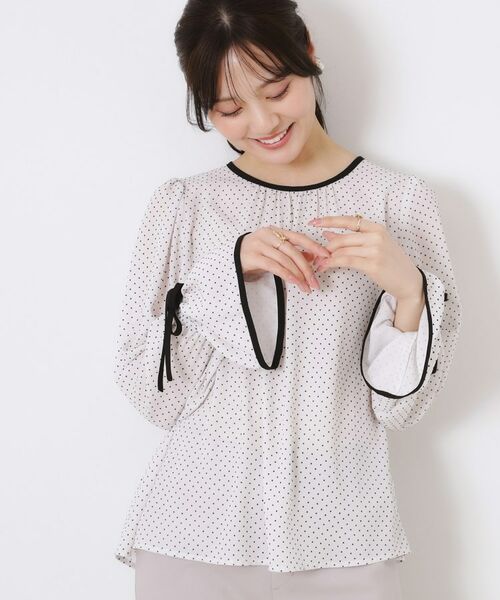 Couture Brooch / クチュールブローチ シャツ・ブラウス | 梨地フロッキードットブラウス | 詳細3