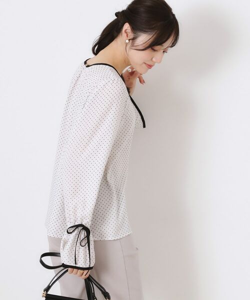 Couture Brooch / クチュールブローチ シャツ・ブラウス | 梨地フロッキードットブラウス | 詳細4
