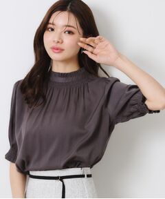 Couture Brooch / クチュールブローチ シャツ・ブラウス | 【SS～LLサイズ・二の腕カバー・通勤】RTピケシャーリングブラウス