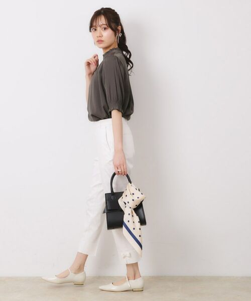 Couture Brooch / クチュールブローチ シャツ・ブラウス | 【SS～LLサイズ・二の腕カバー・通勤】RTピケシャーリングブラウス | 詳細15