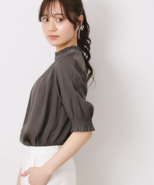 Couture Brooch / クチュールブローチ シャツ・ブラウス | 【SS～LLサイズ・二の腕カバー・通勤】RTピケシャーリングブラウス | 詳細18