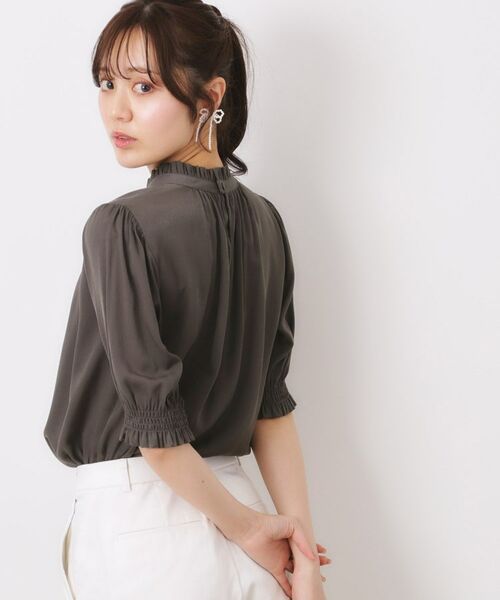 Couture Brooch / クチュールブローチ シャツ・ブラウス | 【SS～LLサイズ・二の腕カバー・通勤】RTピケシャーリングブラウス | 詳細19
