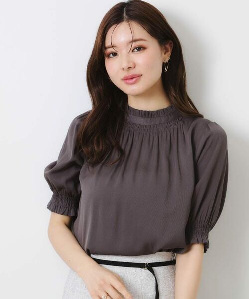 Couture Brooch / クチュールブローチ シャツ・ブラウス | 【SS～LLサイズ・二の腕カバー・通勤】RTピケシャーリングブラウス | 詳細20