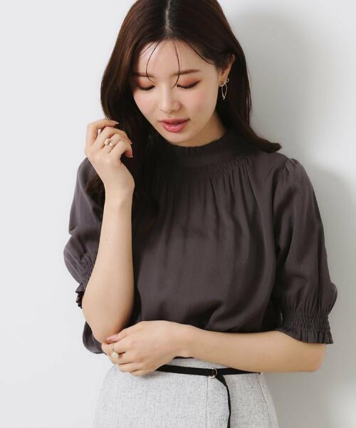 Couture Brooch / クチュールブローチ シャツ・ブラウス | 【SS～LLサイズ・二の腕カバー・通勤】RTピケシャーリングブラウス | 詳細22