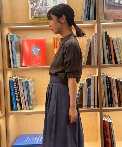 Couture Brooch / クチュールブローチ シャツ・ブラウス | 【SS～LLサイズ・二の腕カバー・通勤】RTピケシャーリングブラウス | 詳細24