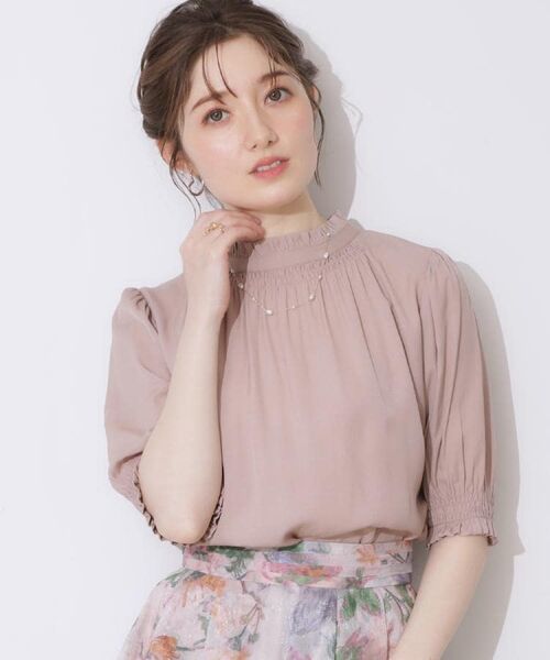 Couture Brooch / クチュールブローチ シャツ・ブラウス | 【SS～LLサイズ・二の腕カバー・通勤】RTピケシャーリングブラウス | 詳細30