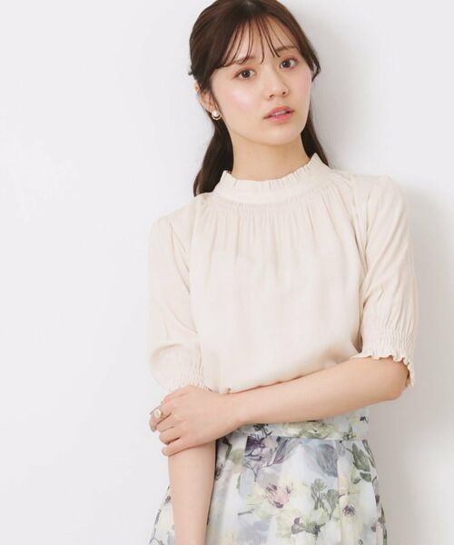 Couture Brooch / クチュールブローチ シャツ・ブラウス | 【SS～LLサイズ・二の腕カバー・通勤】RTピケシャーリングブラウス | 詳細5