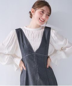 Couture Brooch / クチュールブローチ シャツ・ブラウス | 【通勤・大人可愛い】シャーリングギャザーブラウス