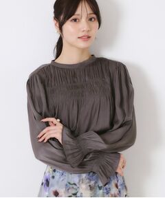 Couture Brooch / クチュールブローチ シャツ・ブラウス | 【通勤・大人可愛い】シャーリングギャザーブラウス