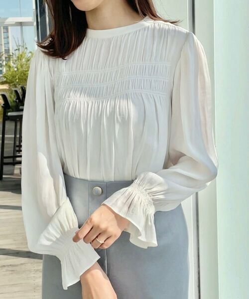 Couture Brooch / クチュールブローチ シャツ・ブラウス | 【通勤・大人可愛い】シャーリングギャザーブラウス | 詳細16