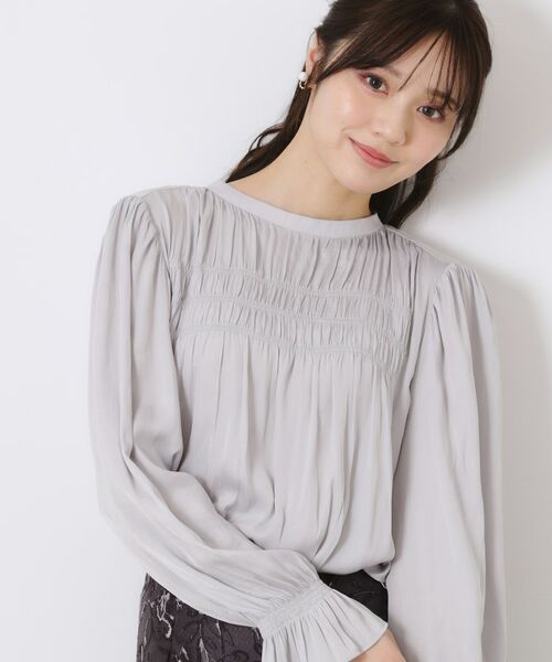 Couture Brooch / クチュールブローチ シャツ・ブラウス | 【通勤・大人可愛い】シャーリングギャザーブラウス | 詳細20