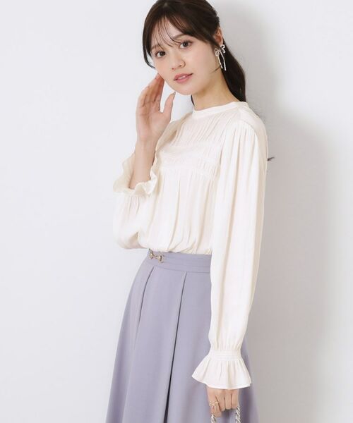 Couture Brooch / クチュールブローチ シャツ・ブラウス | 【通勤・大人可愛い】シャーリングギャザーブラウス | 詳細6