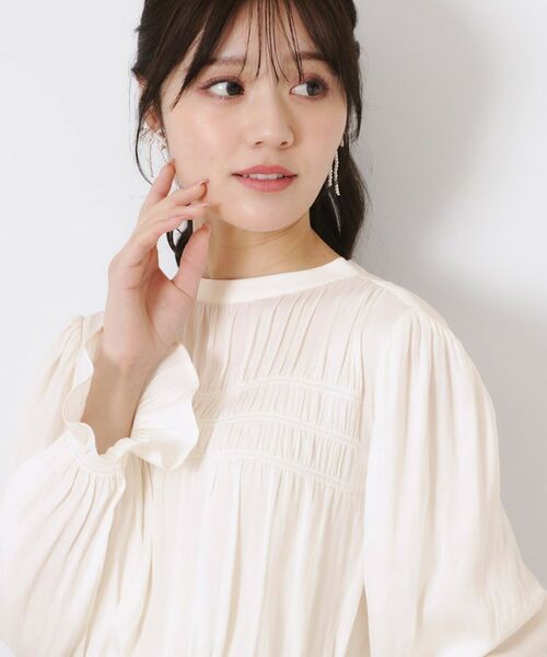 Couture Brooch / クチュールブローチ シャツ・ブラウス | 【通勤・大人可愛い】シャーリングギャザーブラウス | 詳細7