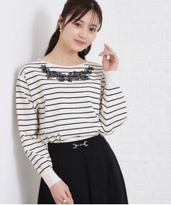 Couture Brooch / クチュールブローチ ニット・セーター | 【大人可愛い・通勤】フラワーエンブロニット