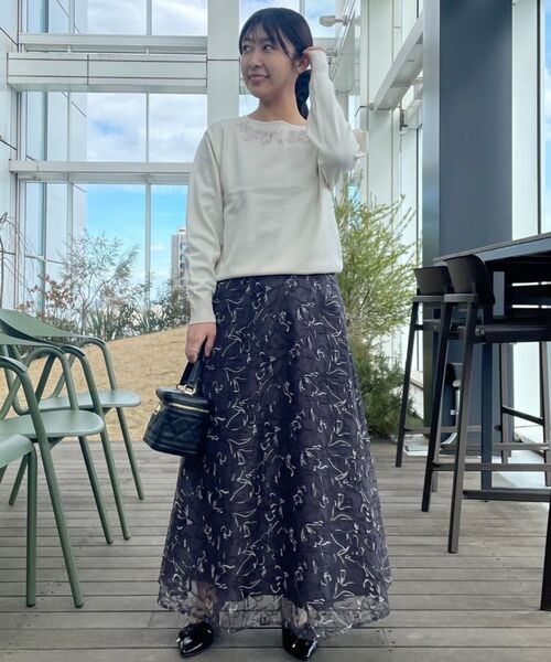 Couture Brooch / クチュールブローチ ニット・セーター | 【大人可愛い・通勤】フラワーエンブロニット | 詳細10