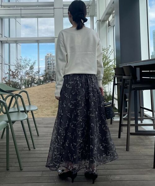 Couture Brooch / クチュールブローチ ニット・セーター | 【大人可愛い・通勤】フラワーエンブロニット | 詳細12