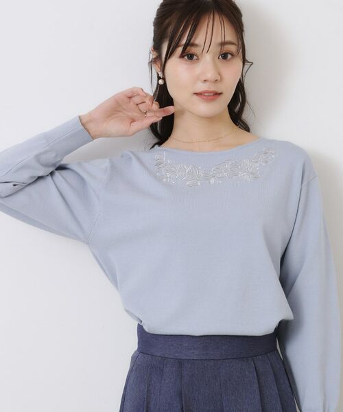 Couture Brooch / クチュールブローチ ニット・セーター | 【大人可愛い・通勤】フラワーエンブロニット | 詳細17