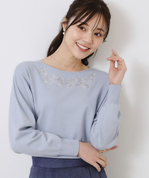 Couture Brooch / クチュールブローチ ニット・セーター | 【大人可愛い・通勤】フラワーエンブロニット | 詳細18