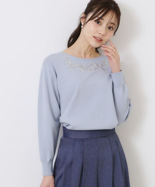 Couture Brooch / クチュールブローチ ニット・セーター | 【大人可愛い・通勤】フラワーエンブロニット | 詳細19