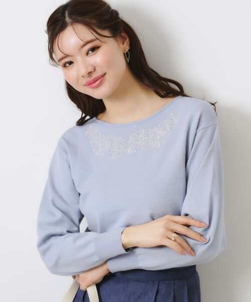 Couture Brooch / クチュールブローチ ニット・セーター | 【大人可愛い・通勤】フラワーエンブロニット | 詳細22