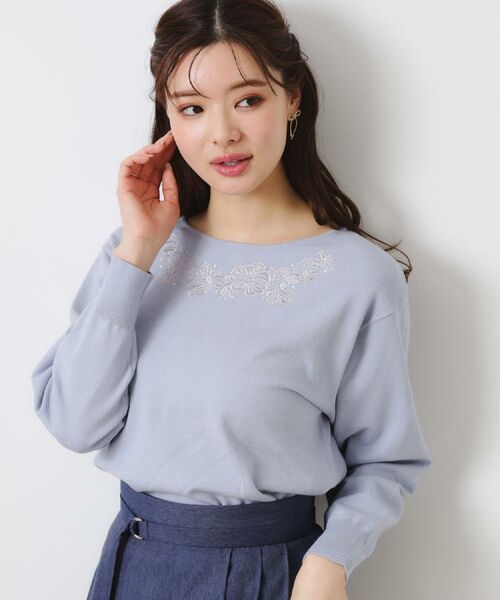 Couture Brooch / クチュールブローチ ニット・セーター | 【大人可愛い・通勤】フラワーエンブロニット | 詳細24