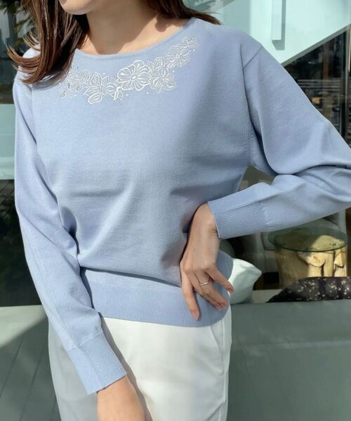 Couture Brooch / クチュールブローチ ニット・セーター | 【大人可愛い・通勤】フラワーエンブロニット | 詳細28