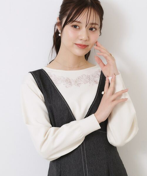 Couture Brooch / クチュールブローチ ニット・セーター | 【大人可愛い・通勤】フラワーエンブロニット | 詳細5