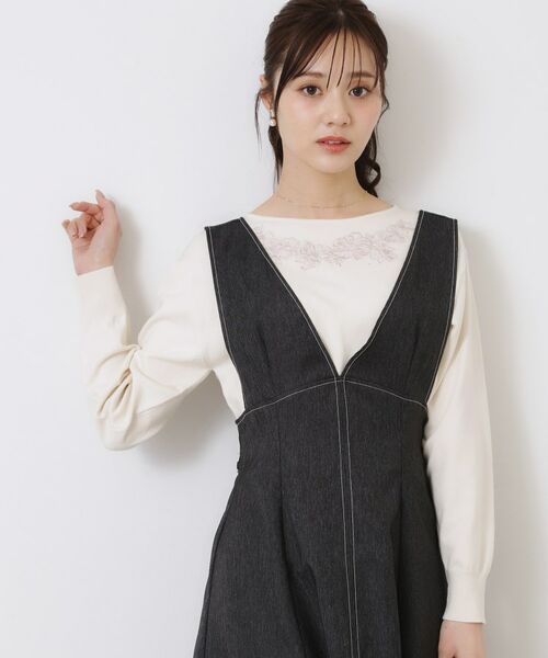 Couture Brooch / クチュールブローチ ニット・セーター | 【大人可愛い・通勤】フラワーエンブロニット | 詳細7