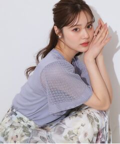 Couture Brooch / クチュールブローチ ニット・セーター | 【手洗い可能・UV・アンチピリング・接触冷感・二の腕カバー】透かし袖ニットトップス
