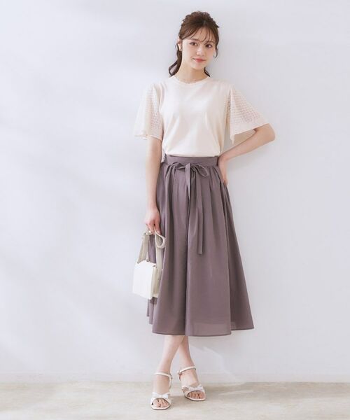 Couture Brooch / クチュールブローチ ニット・セーター | 【手洗い可能・UV・アンチピリング・接触冷感・二の腕カバー】透かし袖ニットトップス | 詳細1