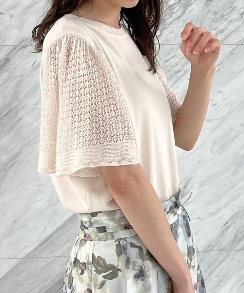 Couture Brooch / クチュールブローチ ニット・セーター | 【手洗い可能・UV・アンチピリング・接触冷感・二の腕カバー】透かし袖ニットトップス | 詳細10