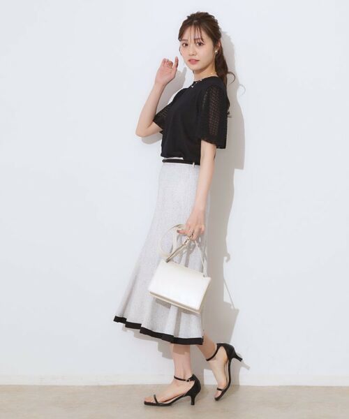 Couture Brooch / クチュールブローチ ニット・セーター | 【手洗い可能・UV・アンチピリング・接触冷感・二の腕カバー】透かし袖ニットトップス | 詳細12