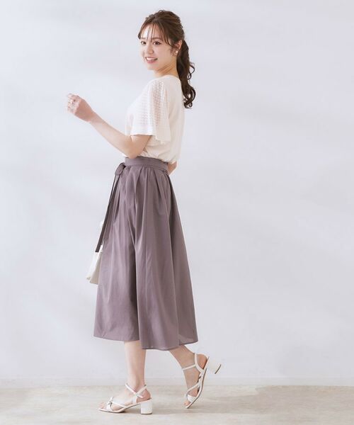 Couture Brooch / クチュールブローチ ニット・セーター | 【手洗い可能・UV・アンチピリング・接触冷感・二の腕カバー】透かし袖ニットトップス | 詳細2