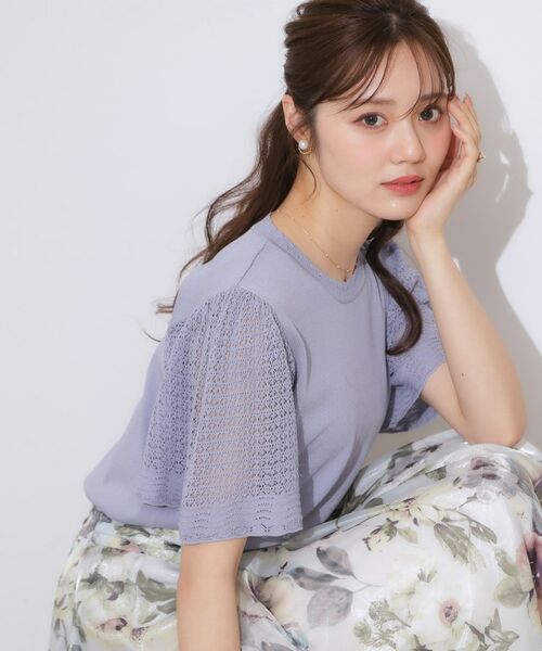 Couture Brooch / クチュールブローチ ニット・セーター | 【手洗い可能・UV・アンチピリング・接触冷感・二の腕カバー】透かし袖ニットトップス | 詳細26