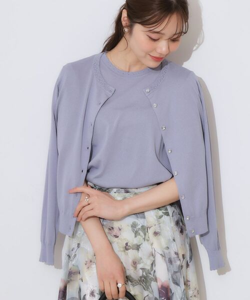 Couture Brooch / クチュールブローチ ニット・セーター | 【手洗い可能・UV・アンチピリング・接触冷感・二の腕カバー】透かし袖ニットトップス | 詳細28