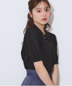 Couture Brooch / クチュールブローチ ニット・セーター | 【洗える・大人可愛い】リボン透かし柄ポロニット