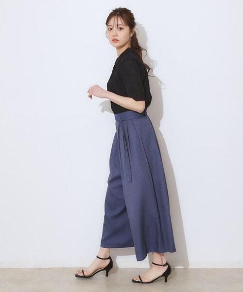 Couture Brooch / クチュールブローチ ニット・セーター | 【洗える・大人可愛い】リボン透かし柄ポロニット | 詳細11