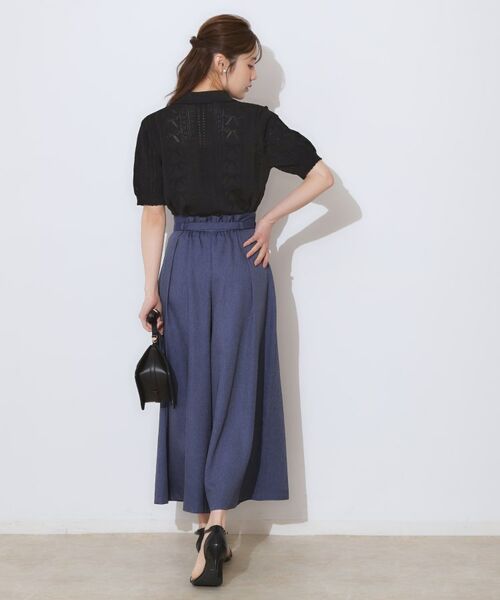 Couture Brooch / クチュールブローチ ニット・セーター | 【洗える・大人可愛い】リボン透かし柄ポロニット | 詳細12