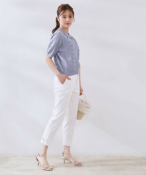 Couture Brooch / クチュールブローチ ニット・セーター | 【洗える・大人可愛い】リボン透かし柄ポロニット | 詳細19