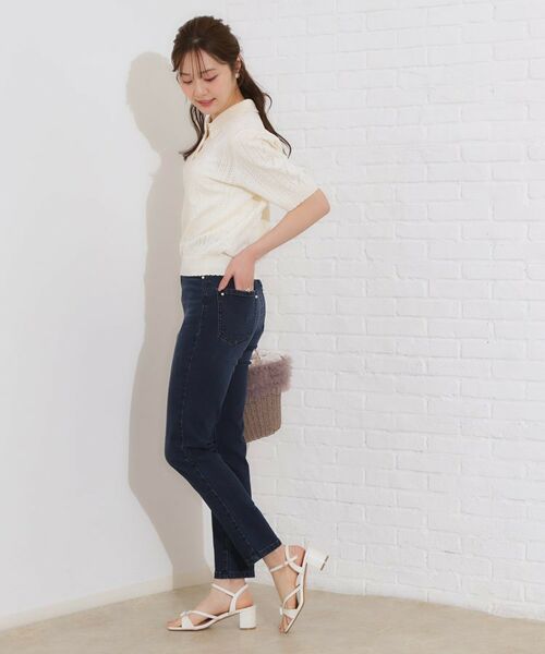 Couture Brooch / クチュールブローチ ニット・セーター | 【洗える・大人可愛い】リボン透かし柄ポロニット | 詳細2