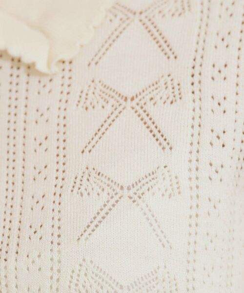 Couture Brooch / クチュールブローチ ニット・セーター | 【洗える・大人可愛い】リボン透かし柄ポロニット | 詳細27