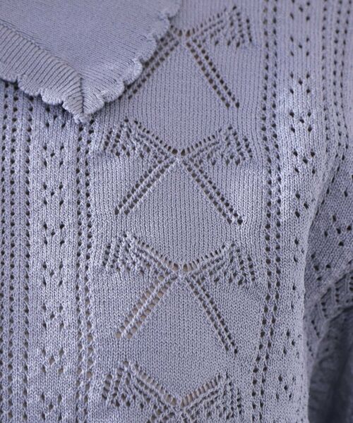 Couture Brooch / クチュールブローチ ニット・セーター | 【洗える・大人可愛い】リボン透かし柄ポロニット | 詳細29