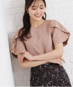 Couture Brooch / クチュールブローチ ニット・セーター | 【一枚でキマる・華やか】パール調付チューリップ袖ニット