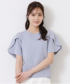 Couture Brooch / クチュールブローチ ニット・セーター | 【一枚でキマる・華やか】パール調付チューリップ袖ニット