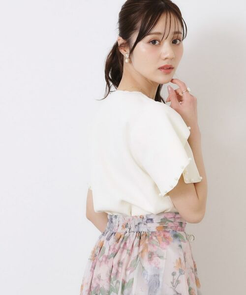 Couture Brooch / クチュールブローチ ニット・セーター | 【一枚でキマる・華やか】パール調付チューリップ袖ニット | 詳細11