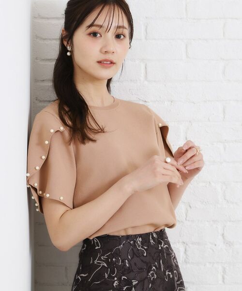 Couture Brooch / クチュールブローチ ニット・セーター | 【一枚でキマる・華やか】パール調付チューリップ袖ニット | 詳細21