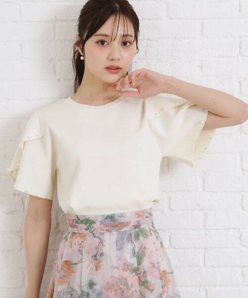 Couture Brooch / クチュールブローチ ニット・セーター | 【一枚でキマる・華やか】パール調付チューリップ袖ニット | 詳細7