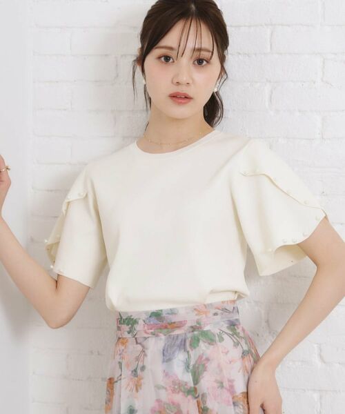 Couture Brooch / クチュールブローチ ニット・セーター | 【一枚でキマる・華やか】パール調付チューリップ袖ニット | 詳細9