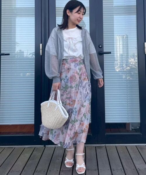 Couture Brooch / クチュールブローチ Tシャツ | 【マシンウォッシャブル・接触冷感・UV機能】60リボンロゴプリント フレアーT | 詳細11