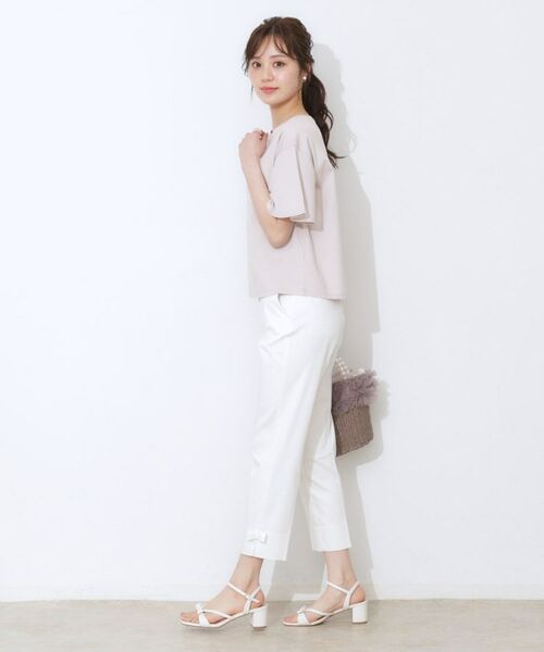 Couture Brooch / クチュールブローチ Tシャツ | 【マシンウォッシャブル・接触冷感・UV機能】60リボンロゴプリント フレアーT | 詳細27